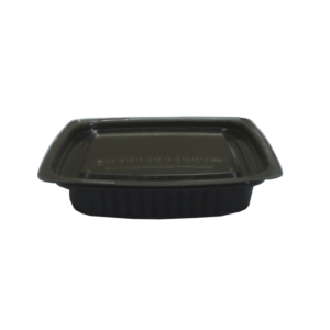DELIPACK 2 PIEZAS 8oz (250cc) BASE NEGRA / TAPA TRANSPARENTE
