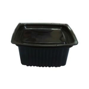 DELIPACK 2 PIEZAS 34oz (1000cc) BASE NEGRA / TAPA TRANSPARENTE