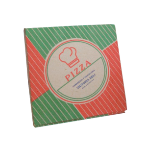 CAJA PIZZA GENÉRICA PERSONALIZADA MARRÓN/MARRÓN 10x10x2'' (25x25x4 cm) 1 Paq x 50 Und